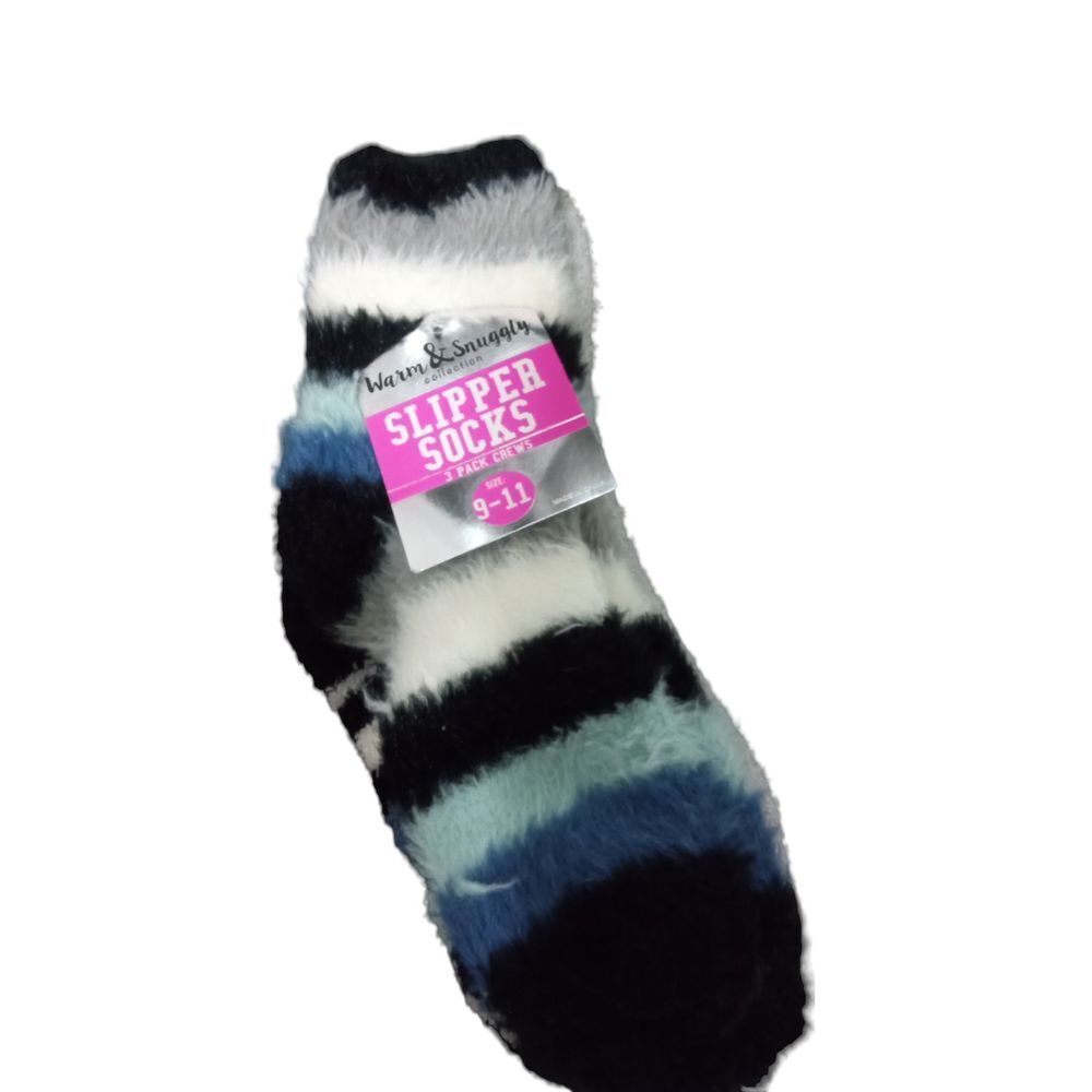 NWT Warm & Snuggly 3Pack Crews Slipper‎ Socks Size 9-11